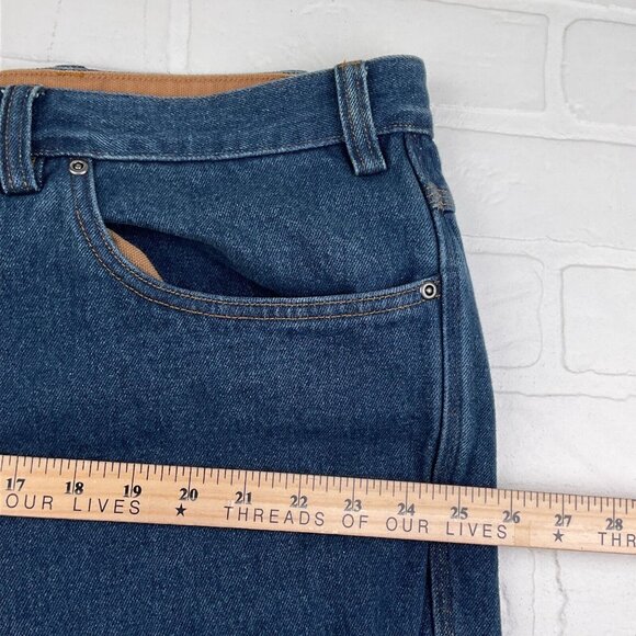 Duluth Jeans Men 46x30 ACT 44x27 Blue Gusset Cotton Flannel‎ Lined Heavy Chore - Picture 7 of 11